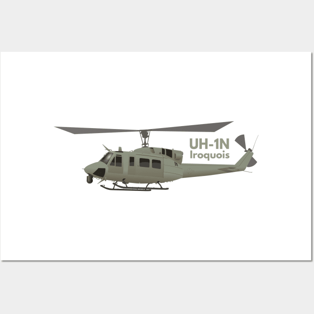 UH-1N Iroquois Helicopter Wall Art by NorseTech